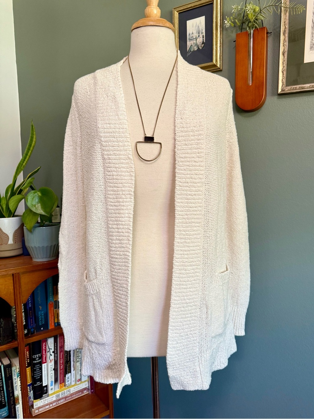 LOFT Knit Cardigan Sweater in Ivory